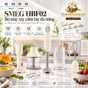 Smeg HBF02CREU màu kem – Máy xay cầm tay 700W phong cách 50’s