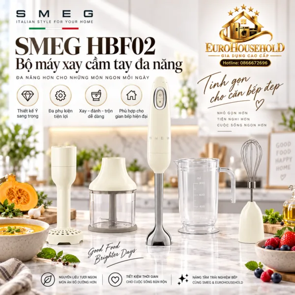 Cách phối bộ gia dụng Smeg 50’s Style đẹp và sang cho bếp