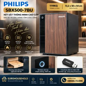 Két sắt chống cháy Philips SBX500-7BU 119KG chính hãng